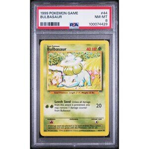1999 POKEMON GAME 44 BULBASAUR PSA 8